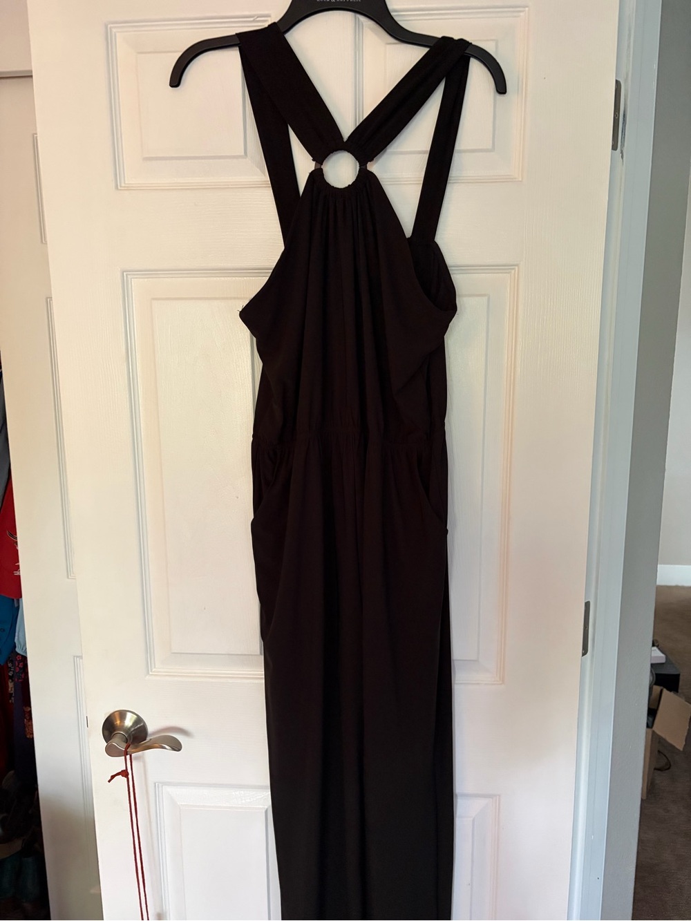 Women's Black Jumpsuit with Ring-Back Detail